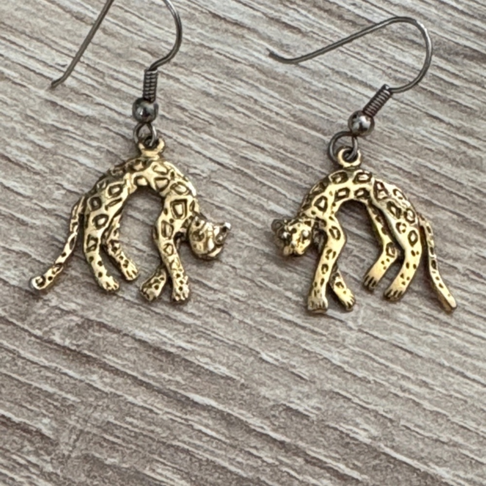 Cheetah hook earrings
